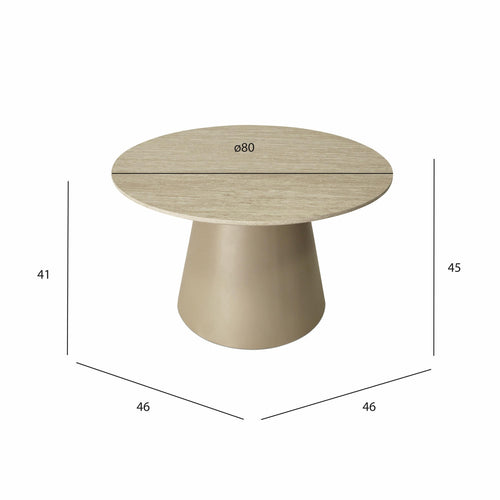 Furnhouse ronde salontafel Tango - Beige - Ø 80 cm