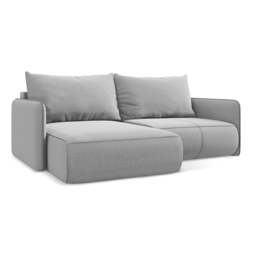LaMiaSofa hoekbank links Palermo - velours - grijs - 207x148x86