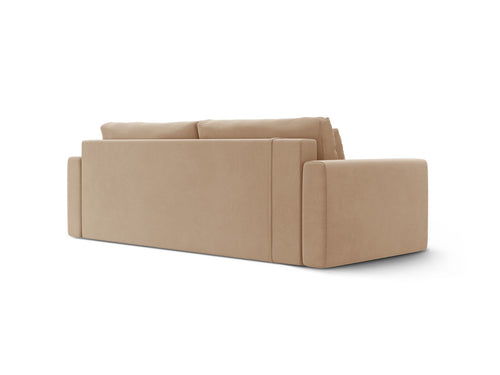 Cosmopolitan Design Slaapbank met opbergdoos Belfast 3-zits, flueel amandelbeige - 105x238x84cm