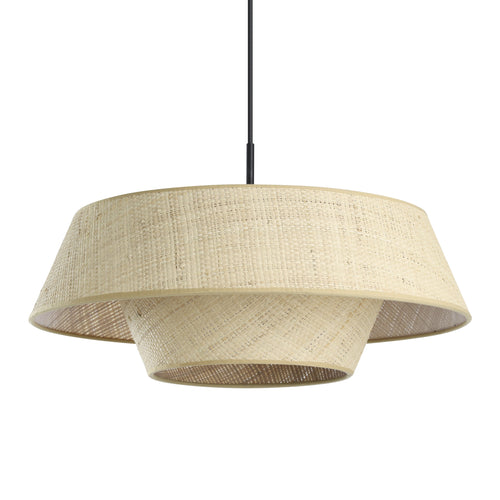 EGLO hanglamp Marford - e27 - ø 50 cm - zwart/natuur/raffia - vtwonen shop