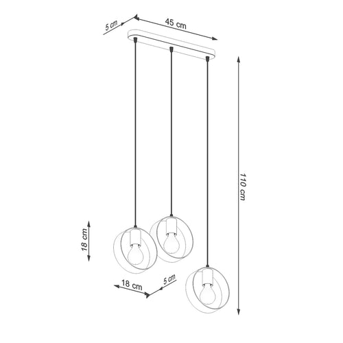 Sollux Lighting Hanglamp TITRAN 3 biała - 56x5x110cm