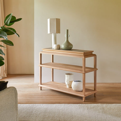 Tikamoon Consoletafel van massief teak 120 cm - Naturel - vtwonen shop