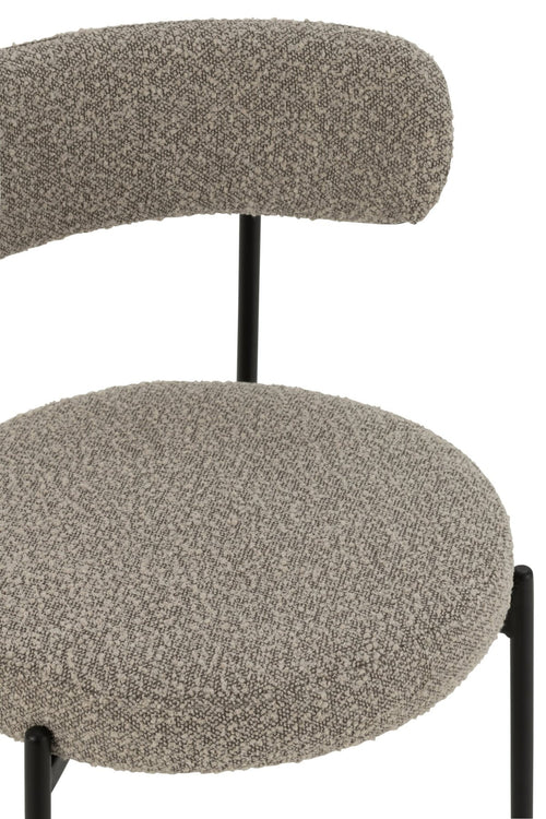 J-Line stoel Bouclé - multiplex/polyester - grijs/zwart