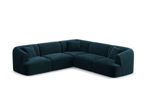 Cosmopolitan Design Symmetrische modulaire hoekbank Campi 6-zits, flueel diepe olie - 255x255x70cm