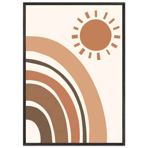 Artfulprints Poster met Lijst Boho – Soft sun   - 70x100 cm - beige
