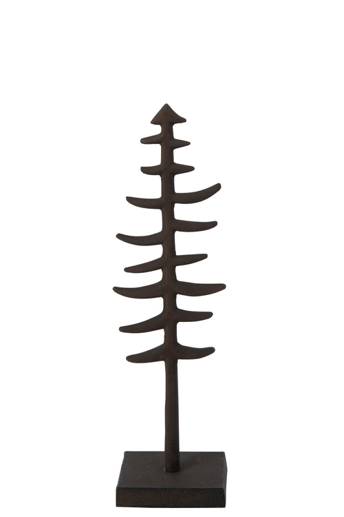 J-Line decoratie kerstboom - aluminium - donkerbruin - large