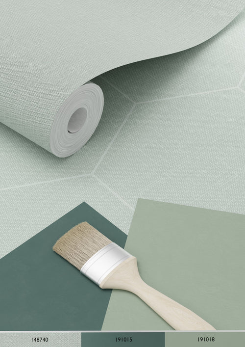 ESTAhome behang hexagon celadon groen - 53 cm x 10.05 m - 148750