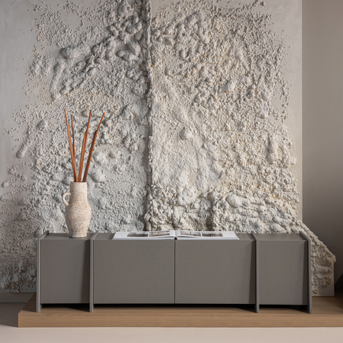 WOOOD decoratie kan Sive - Klei - Zand - 42x22x20