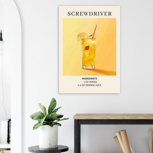 Artfulprints  Screwdriver cocktail - Ingrediënten   poster 30x40 cm - vtwonen shop