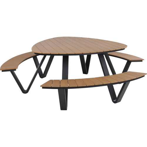 Lesli Living picknickset Arezzo - antraciet - 224,5x212x74cm