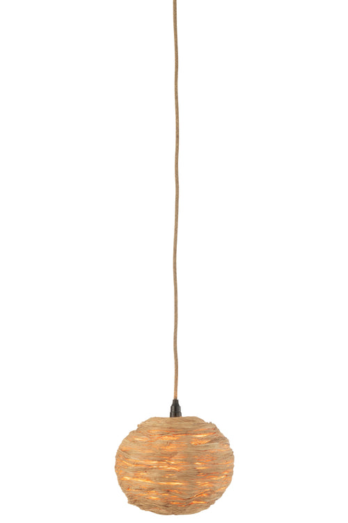 J-Line hanglamp Bol Bananenbladeren  - jute - naturel - small - vtwonen shop
