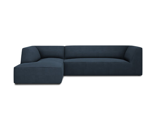 Micadoni linker hoekbank Ruby 4-zits, structurele stof, marineblauw - 180x273x69cm