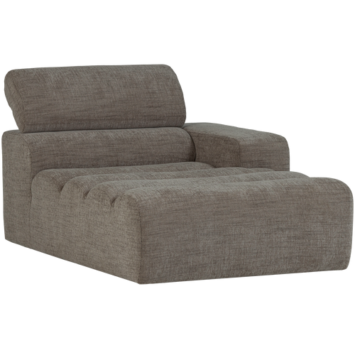 WOOOD chaise longue element arm rechts Novi - Polyester- Grijs Melange - 86x109x173