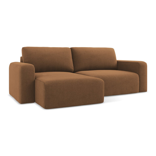 LaMiaSofa hoekbank links Ostia - textuurstof - terracotta - 244x149x79