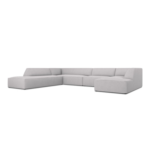 Cosmopolitan Design - Panoramische hoekbank links Siena 7-zits, structurele stof lichtgrijs - 273x366x69cm