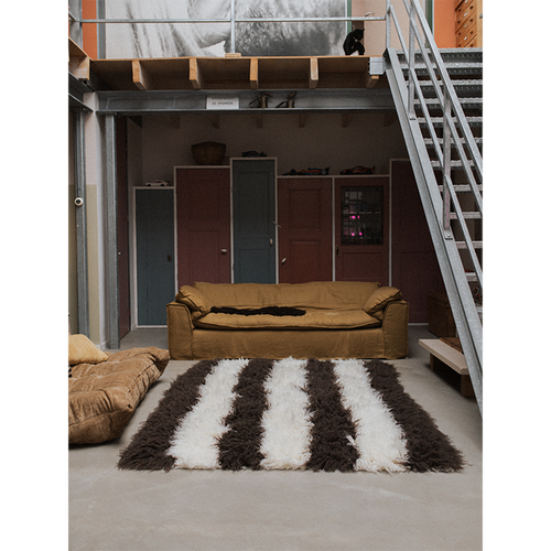 GIVE A PON wollen vloerkleed Exarcheia - 200 x 300 cm - bruin/wit