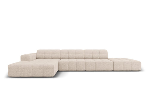 Cosmopolitan Design linker hoekbank Chicago 5-zits, chenille beige - 167x348x78cm
