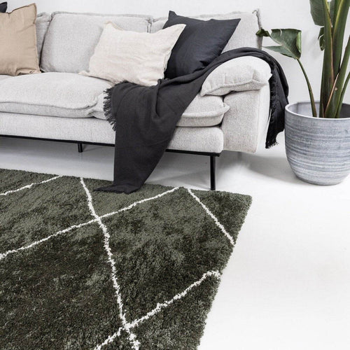 Interieur05 Berber vloerkleed hoogpolig Groen/Cream - scandinavisch - nea - 150 x 80 cm - vtwonen shop