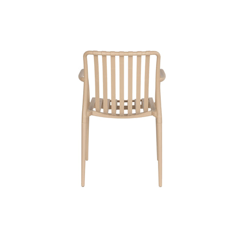 Housecraft Living Amae Tuinstoel Armleuning Kunststof Beige - Set van 4