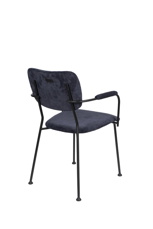 Zuiver Benson Eetkamerstoelen met armleuning Donkerblauw - Set van 2 - vtwonen shop