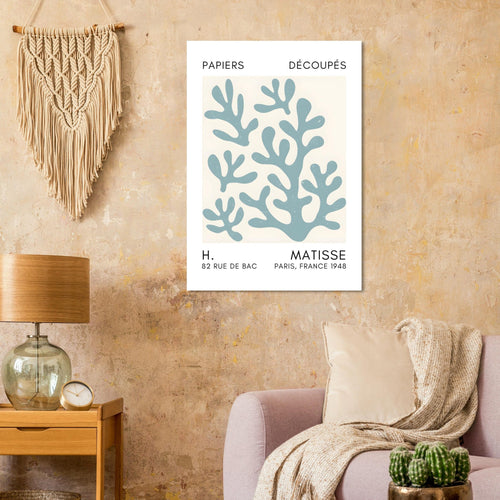 Artfulprints  Matisse – Coral shadows turquoise   poster 50x70 cm - vtwonen shop