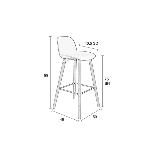 Zuiver Albert Kuip Barkruk 75 cm Groen - Set van 2 - vtwonen shop