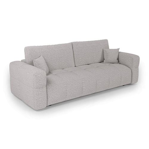 Premium Interiors - Slaapbank met opbergruimte VIBE - bouclé-stof lichtgrijs 247cm