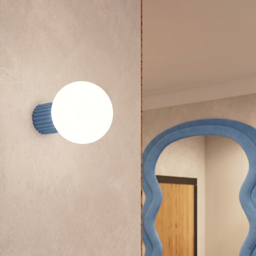 Sollux Lighting Wandlamp HALO lichtblauw IP44 - 12x17x12cm