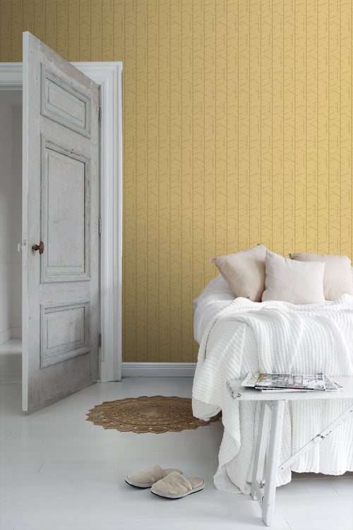 Borastapeter behang grafisch motief geel - 53 cm x 10.05 m - 660756 - vtwonen shop