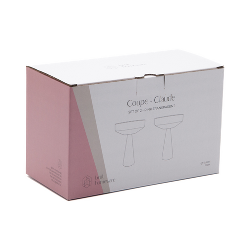 Brût Homeware Champagne Coupe roze, 2 sets van 2