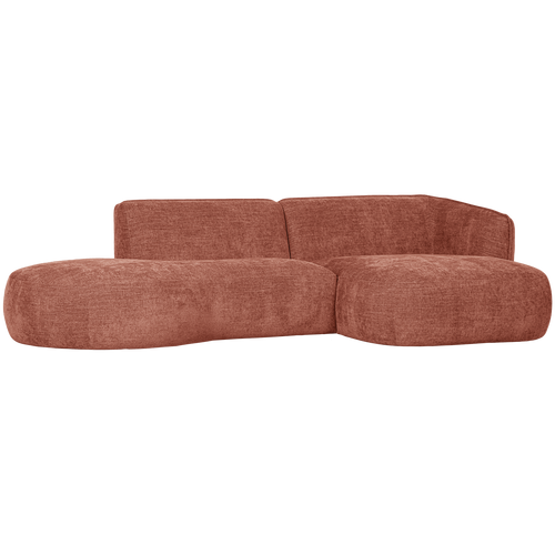 WOOOD chaise longue rechts Polly - Polyester - Roze - 71x258x105/150 - vtwonen shop