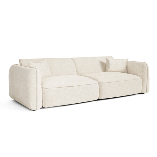 Premium Interiors - Bank LOMI - gewaafd fluweel crème 235cm