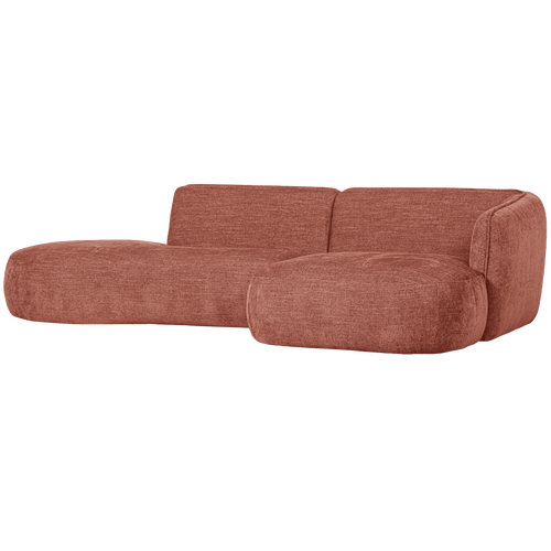 WOOOD chaise longue rechts Polly - Polyester - Roze - 71x258x105/150 - vtwonen shop