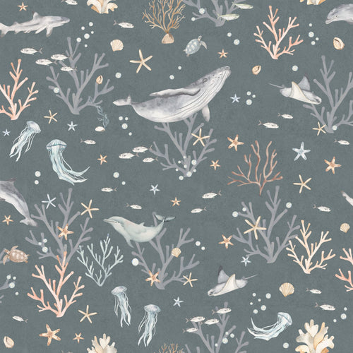 ESTAhome behang onderwaterwereld blauwgroen - 50 x 900 cm - 131258 - vtwonen shop