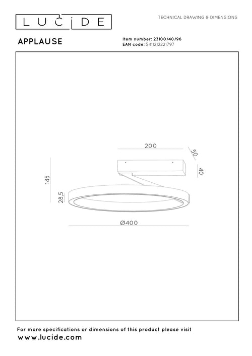Lucide plafonnière APPLAUSE - Geïntegreerde LED - Koffie