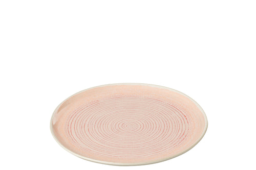 J-Line bord Lara - porselein - zalm - small - 4 stuks