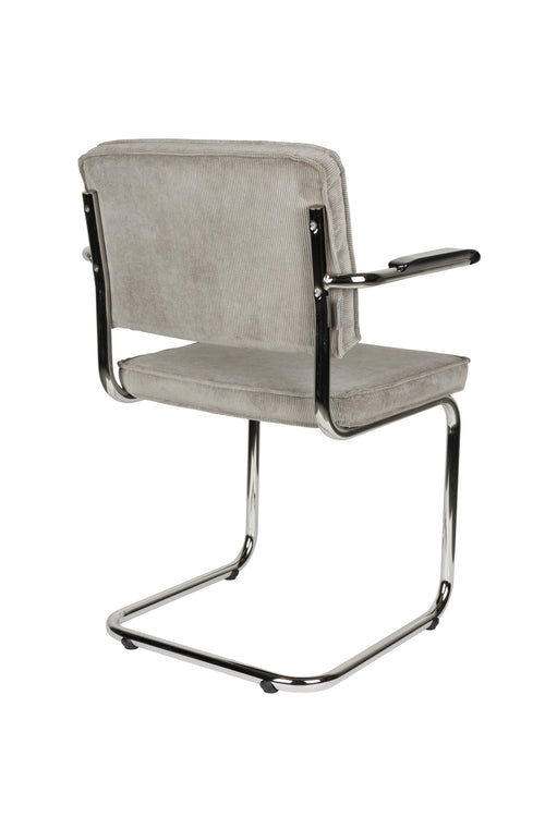 Zuiver Ridge Rib Armstoel Lichtgrijs - Set van 2 - vtwonen shop