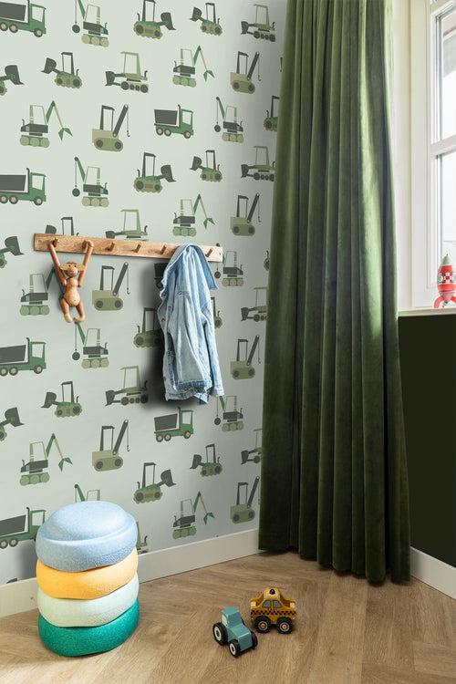 ESTAhome behang voertuigen groen - 50 x 900 cm - 132242