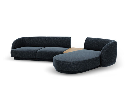Micadoni Rechte modulaire bank Miley 3-zits, chenille, koningsblauw - 178x303x70cm