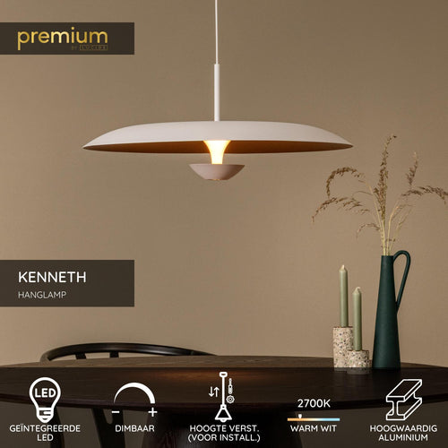 Lucide hanglamp KENNETH - Geïntegreerde LED - Wit