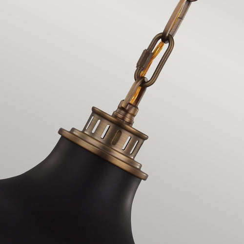 Elstead Cadence - 2-lichts koepel-plafondlamp antiek messing, zwart, E27