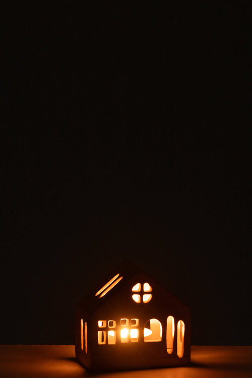 J-Line theelichthouder Huis Goa - aluminium - beige - vtwonen shop