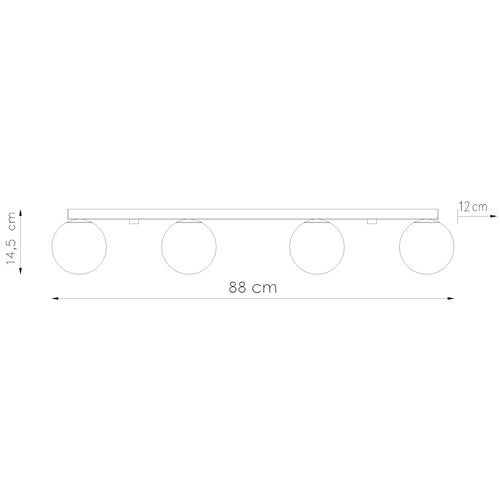 Sollux Lighting Plafondlamp YOLI 4 olijfgroen - 88x12x14,5cm