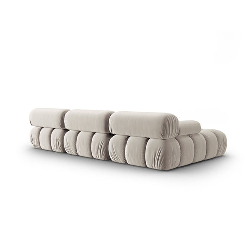 Cosmopolitan Design - Modulaire hoekbank links Cortina 4-zits, flueel donkerbeige - 155x282x70cm