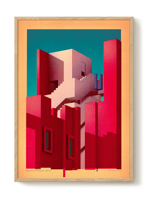 Sander Patelski - Ricardo Edifici La Muralla Roja - PSTR studio Kunst Poster - vtwonen shop