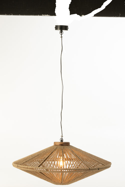 J-Line hanglamp Ovni - ijzer/jute - naturel - medium