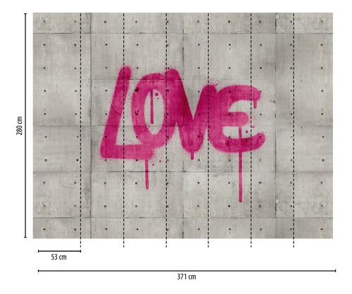 One Wall one Role fotobehang betonlook grijs en roze - 371 x 280 cm - AS-382651 - vtwonen shop