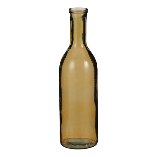 Mica Decorations Rioja Fles Vaas - H50 x Ø15 cm - Gerecycled Glas - Oker