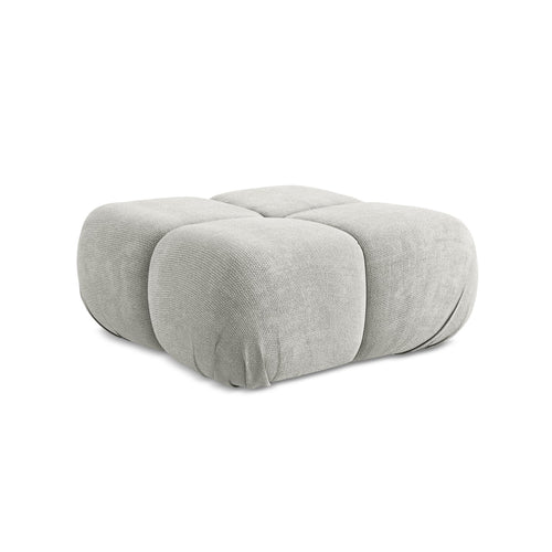 LaMiaSofa Poef Sanremo - chenille stof - lichtgrijs - 95x95x41