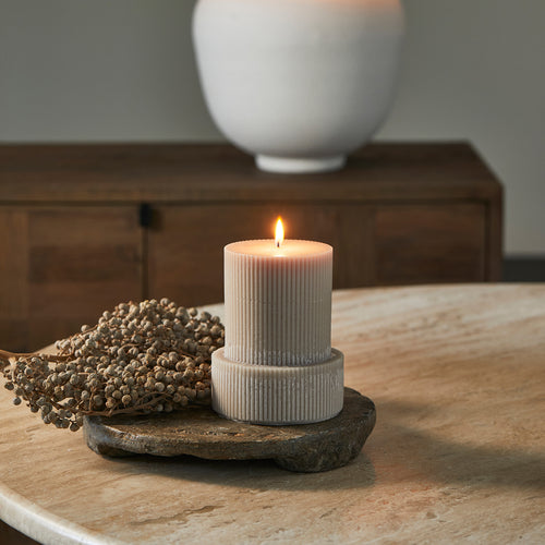 Rivièra Maison Statement Pillar Candle 12,5x15 - Paraffine - Wit - vtwonen shop